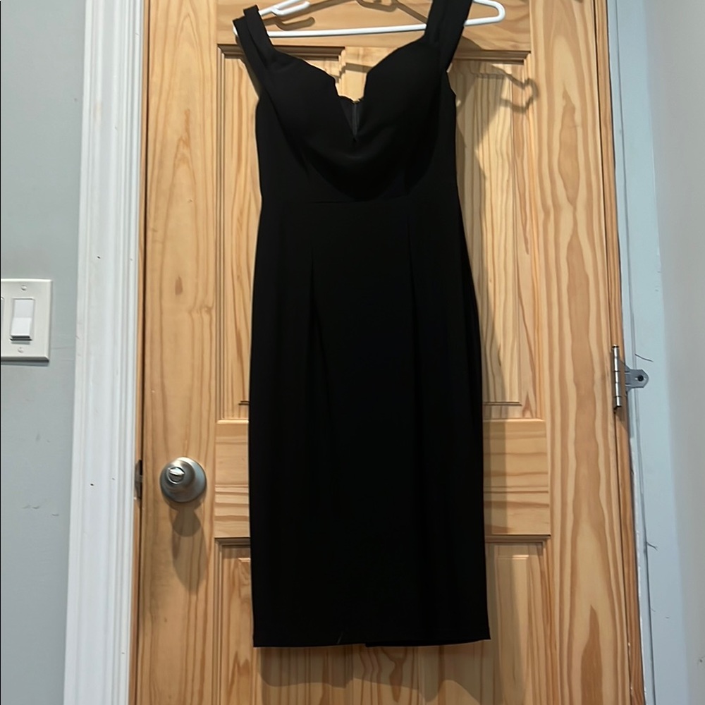 Aqua Black Sheath Dress Sweetheart Neckline
